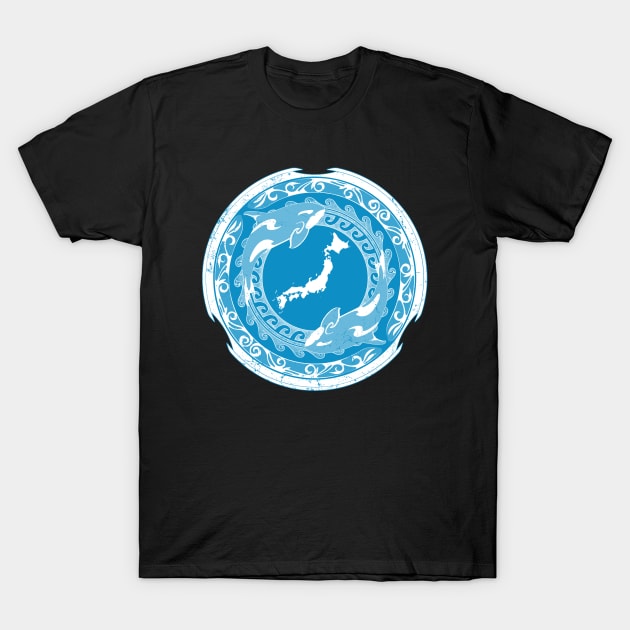 Orcas and map of Japan T-Shirt by NicGrayTees